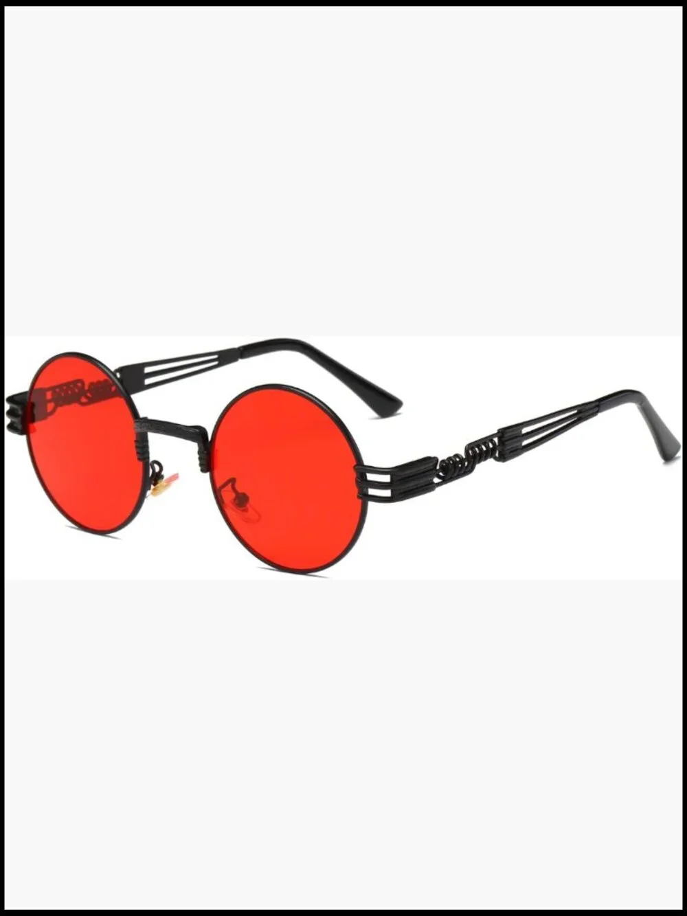 Steampunk Round Sunglasses Metal Frame Circle Shades Non-Polarized UV Protection